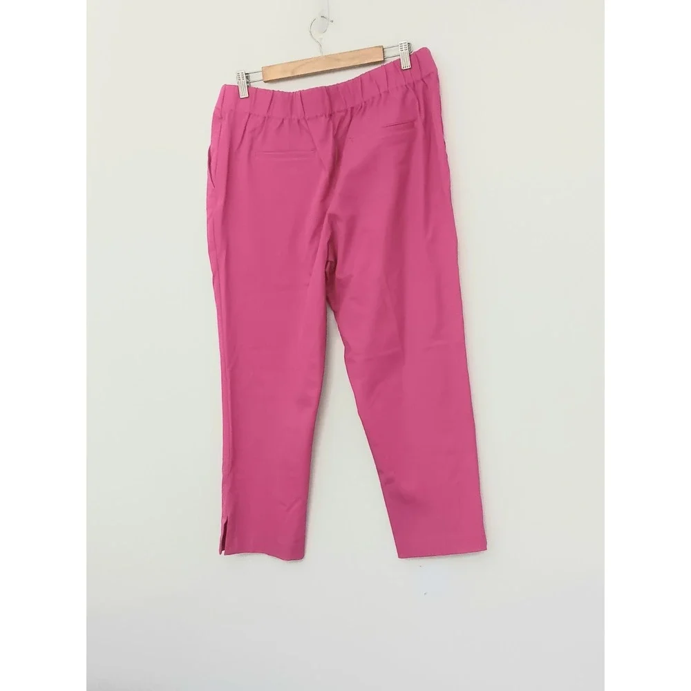 Isaac Mizrahi Live! Pants Womens 16P Petite Pants Pink Stretch Icon Ankle Pocket